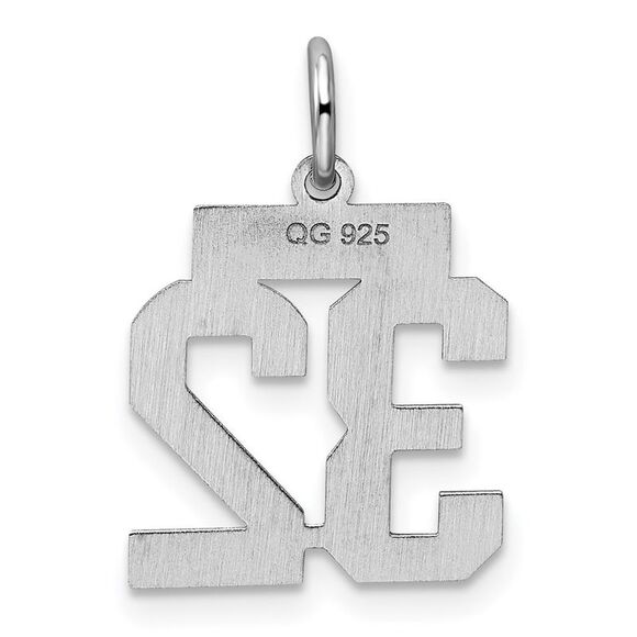 Sterling Silver, Athletic Collection, Small Polished Number 32 Pendant - Picture 3 of 5
